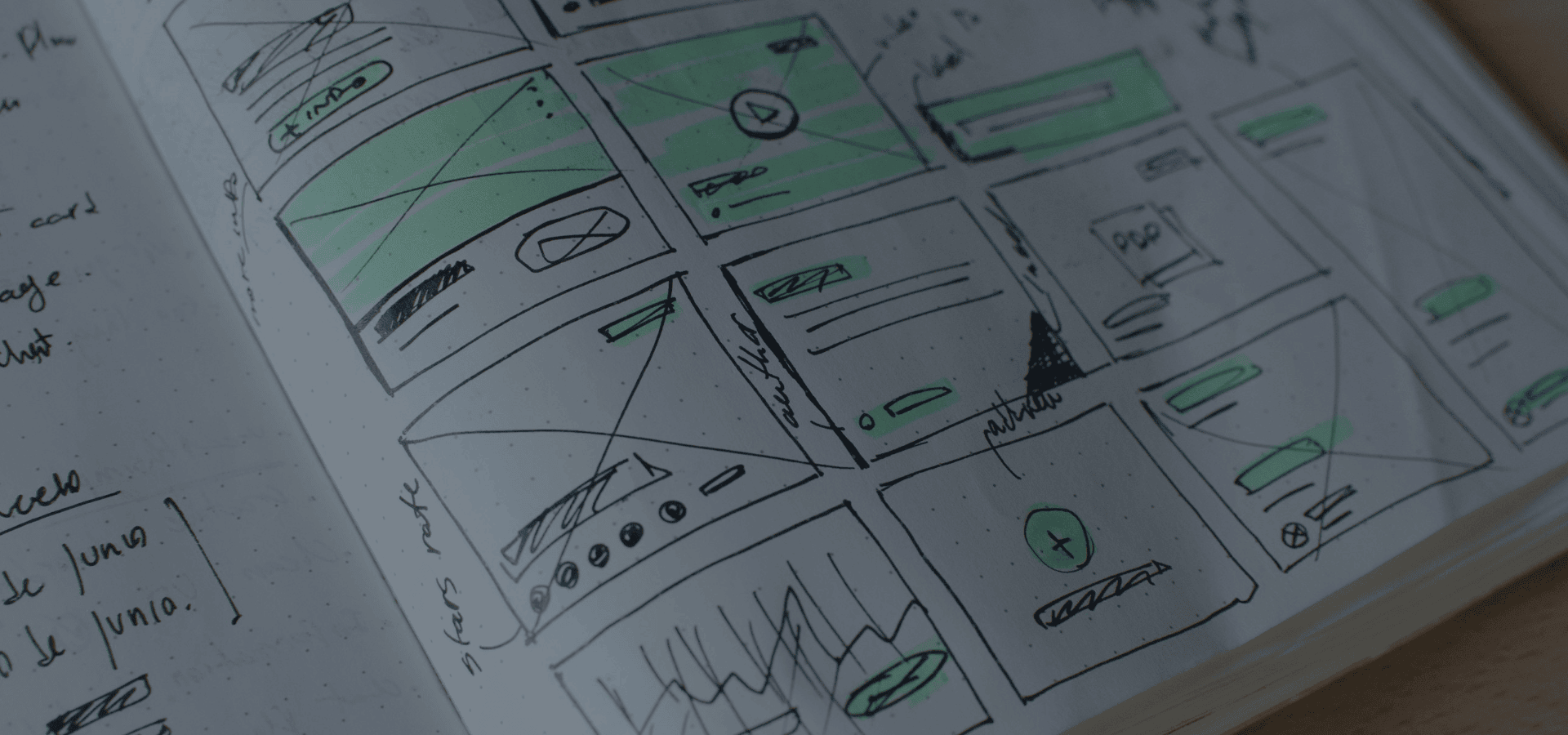 Wireframes on paper